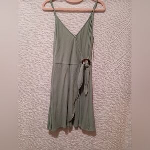 O'Neill Sage Light Green Mini Wrap Coverup Dress M